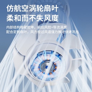 Ventilateur à turbine portatif A7, moteur sans balais 5W, ventilateur de refroidissement rechargeable portable - Product Image 4