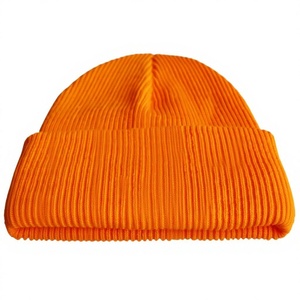 Unisex Cream Knitted Beanie Hat Solid Color Cotton Yarn <b>Winter</b> <b>Cap</b> Casual Style for Adults 56-58CM - Product Image 6