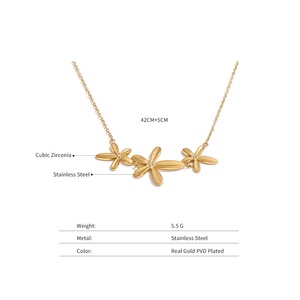 Collar con Colgante de Flor de Circonio y Acero Inoxidable XY 120, Estilo Moderno Primavera-Verano <span class=keywords><strong>2026</strong></span>, Joyería Exquisita - Product Image 3