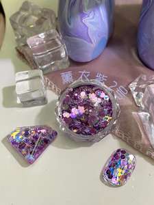 Lila Glitter Nail <span class=keywords><strong>Art</strong></span> Charms Pailletten Nail <span class=keywords><strong>Art</strong></span> Charms Glitter Kit - Product Image 2
