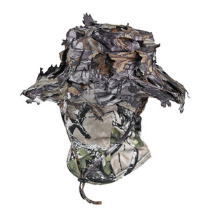 Leaf Camouflage Boonie Hat Full Face Sun Protection Mask Breathable Outdoor Fishing Hat UV Protection Summer Hiking Cap - Product Image 2