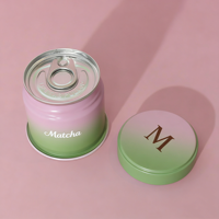 Vente en gros de couvercles à vis ronds en métal étamé pour poudre de matcha ou de café imprimée de 30 à 50 g, couvercle hermétique pour l'emballage et le stockage des aliments