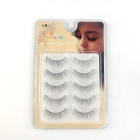 Faux cils naturels 3D en cheveux humains, 15 mm, faits à la main, tige transparente, épais et recourbés, vente en gros