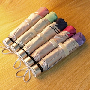 Promotional Gifts <b>Umbrella</b> on Clearance Manual Open and Close Three Folding <b>Umbrella</b> Multi Color Silver Coating <b>Umbrellas</b> - Product Image 2