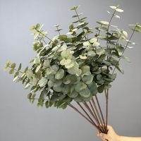 Feuille d'eucalyptus artificielle, fleur artificielle, décoration de mariage et de maison, plante verte, arrangement de feuilles de monnaie