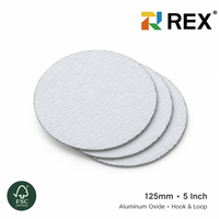 Disque abrasif REX blanc avec 49 trous en oxyde d'aluminium, à fixation auto-agrippante, pour polissage et ponçage, 4 pouces, dureté moyenne, épaisseur 1 mm