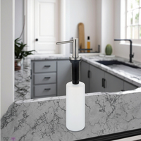 Distributeur de savon mousse manuel en laiton AoJie au design contemporain, à poser sur comptoir, finition chromée, garantie 3 ans, usage commercial