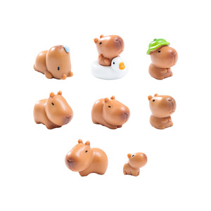 Figurine de Capybara en Résine Mignonne pour Micro-Paysage avec Motif Feuille de Lotus, Ornement Décoratif DIY - Product Image 5