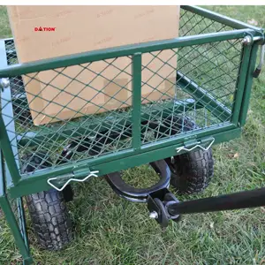 Heavy Duty Yard Utility Wagon Towable Mesh Garden Utility Cart Hand Truck Outdoor Mesh Garden Cart