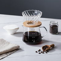 Ensemble de cafetière en verre pour café filtre, avec filtre, pot de service et carafe résistante à la chaleur, personnalisable avec logo, vente en gros
