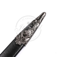 Réplique d'épée médiévale de chevalier templier, argent antique, 85 cm, MS