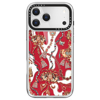 Étui de téléphone de luxe A9 en verre avec bordure contrastante argent-noir, protection intégrale 360° pour 17 Pro, style baroque vintage