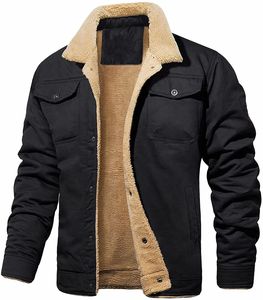 2024 capodanno autunno/inverno felpato da uomo a maniche lunghe giacca Cool in cotone Casual Top Coat da uomo alla moda - Product Image 3