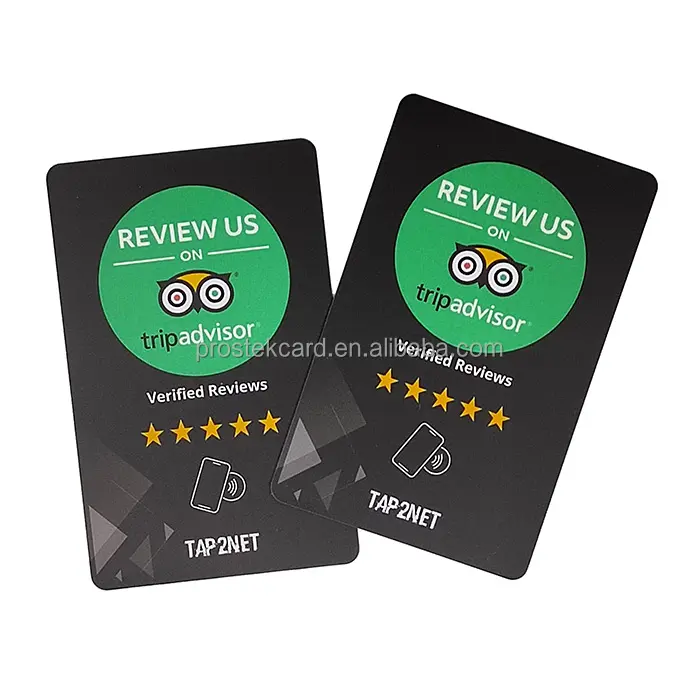 Programmable black matt Google Reviews Card with Nfc Ntag213 215 216 Google Review Card for business review