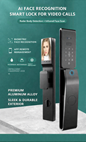 Videoportero con Reconocimiento Facial Automático, Huella Dactilar Biométrica, Cerradura Digital Tuya, Resistente al Agua, Aleación de Aluminio, WiFi, Aplicación en la Nube