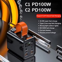 Batterie externe de boîtier en métal à charge rapide haute capacité 60000mah avec sangle de lampe de poche pour ordinateur portable et iPad