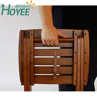 En gros usine direct Naturel Tabouret Pliant Banquette De Douche Entièrement Assemblé Siège De Douche En Teck Pliable siège En Bois
