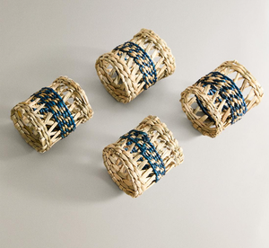 Meilleures ventes Anneaux de serviette en jacinthe d'eau Charmant rustique Écologique Décoration de table en osier pour mariage Vacances ou dîner quotidien - Product Image 2