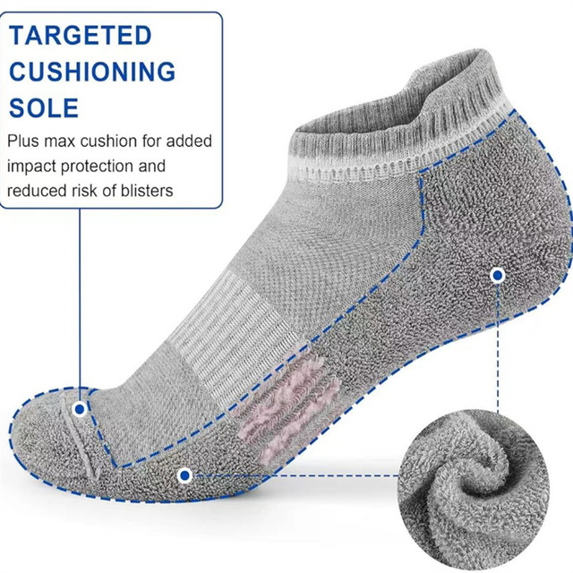 Sports Crew Socks Natural Moisture Wicking Antibacterial Hypoallergenic Breathable Mesh Arch Support Seamless Toe