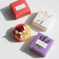 Sabun Organik Buatan Tangan Aroma Bunga Mawar, Lily, Lavender Melembapkan & Tahan Lama Dengan Potongan Bunga Kering Asli Bebas Kekejaman Hewan