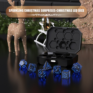 DND Dés LED rechargeables avec boîte de chargement, <span class=keywords><strong>7</strong></span> dés lumineux pour jeux de table RPG Donjons et dragons Dés Cadeau de Noël - Product Image 4