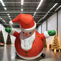 Père Noël gonflable géant d'extérieur avec éclairage LED, grande mascotte gonflable de Père Noël sur pied pour la décoration des centres commerciaux