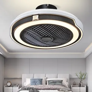 Bedroom Flush Mount Modern Fan Light With Remote Control Low Profile Space Led Ceiling Fan Light For Living Room