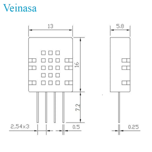 Sensor Digital de Temperatura y Humedad Veinasa-DHT11 con Resistencia de Alta Resistencia Molecular para Aire Acondicionado Veinasa-DHT11 Dht1 - Product Image 6