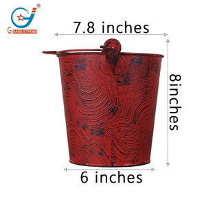 Nhà Máy Giá 1.3 Gallon Kim Loại Mạ Kẽm Xô Với Xử Lý Mini Vòng Chậu Hoa Nhà Máy Giỏ Cho Nhà Máy Nhỏ Và Kẹo Snack - Product Image 2