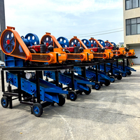 Concasseur à mâchoires mobile 3-5 T/H pour minerai de granit, alimenté au diesel, avec crible vibrant