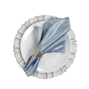 Serviettes en coton jetables vertes en gros, faites à la main, carrées, pour restaurant, banquet, hôtel et fête, douces et lavables - Product Image 2