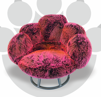 Nouveau design de chaises longues modernes, chaise rotative confortable avec cadre en métal pour meubles de salon