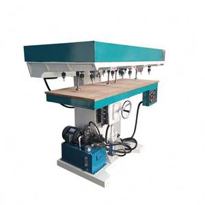 Machine de perçage hydraulique verticale multi-têtes pour le travail du bois, idéale pour le prétraitement des matériaux de construction de meubles et de portes - Product Image 5