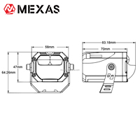 Feux auxiliaires LED à double faisceau haut/bas MEXAS M80 pour moto, tout-terrain, SUV, UTV