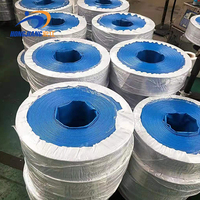 Tuyau plat flexible en PVC épais résistant à la corrosion Hongjiang pour l'irrigation agricole, 6 pouces, bleu, 100 m, pour le refoulement d'eau