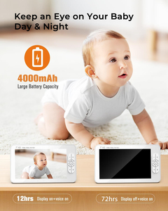 7 pouces bébé moniteur grand écran d'affichage sans fil vidéo IR Vision nocturne bébé <span class=keywords><strong>nounou</strong></span> moniteur numérique bébé moniteur - Product Image 6