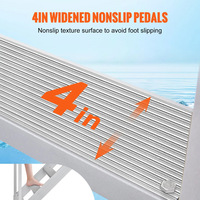 Échelle de bordure réglable à double accoudoir en aluminium pour escalier, balcon, piscine et pont maritime