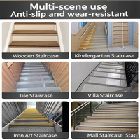 Profilé de marche d'escalier en PVC pour revêtement de sol SPC à clipser, bordure adhésive pour marche d'escalier, pour décoration intérieure