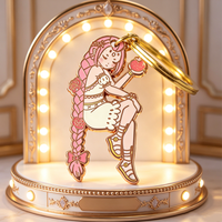 Porte-clés en métal plaqué or à bon prix, porte-clés fantaisie personnalisé pour fille, porte-clés en émail dur pour cadeaux et décoration