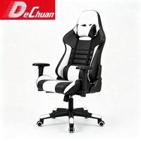 Chaise de jeu ergonomique confortable en cuir PU avec mécanisme d'inclinaison et hauteur réglable pour l'e-sport et le bureau à domicile