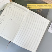 Carnet de recettes A5 en lin rigide en stock pour notes de cuisine, cadeau personnalisable