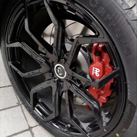 جنوط سيارات مصنوعة من قطعة واحدة بتصميم OEM مقاس 17 18 19 20 21 22 بوصة 5x114.3 باللون الأسود اللامع لسيارات JDM الرياضية