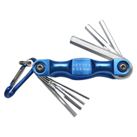 Kunci Allen Lipat Universal 8 Buah Hex Torx, Baja Chrome Vanadium Portabel, Perkakas Tangan dengan Kit Obeng