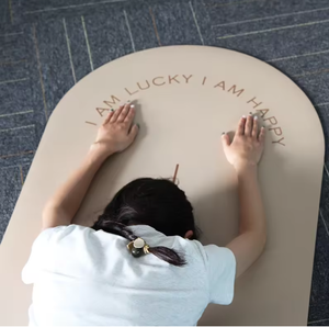 Tapis de <span class=keywords><strong>yoga</strong></span> personnalisé vert, noir, beige, 4,5 mm, forme capsule, arche, ovale, pilule, en caoutchouc naturel, 183 cm, double extrémité arquée - Product Image 4