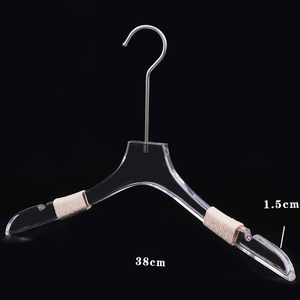 Cintres personnalisés transparents en acrylique pour vêtements, antidérapants, avec <span class=keywords><strong>corde</strong></span> en coton - Product Image 6