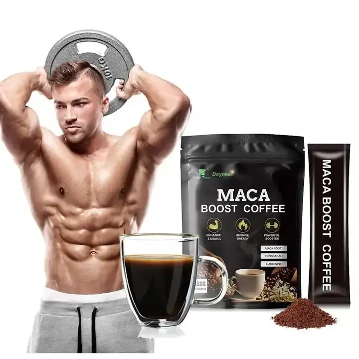 Wins Town pria Maca kopi energi Herbal alami Sehat instan HITAM label pribadi pria kopi vitalitas maca meningkatkan