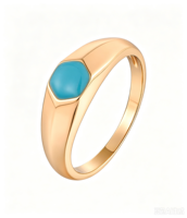 Bagues de Fiançailles et de Mariage Néo-Gothiques en Argent Plaqué Or S925 avec Turquoise, Sertissage Griffe, Personnalisables, pour Couples, Bijoux en Gros