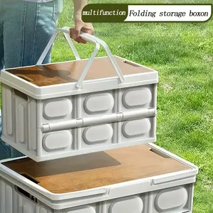 30L屋外多機能PP折りたたみ収納ボックスプラスチック折りたたみ容器ホイールキャンプ用コラプシブルストレージソリューション - Product Image 3