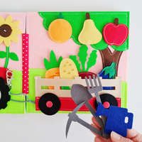 Livre sensoriel Montessori en feutre sur le thème de la ferme, éco-responsable et éducatif, pour les tout-petits et les enfants
