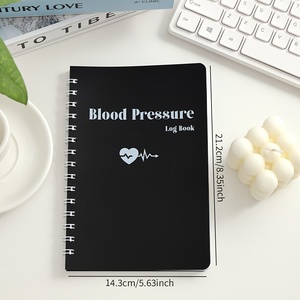 48 feuilles de carnet de pression artérielle en PVC imperméable noir avec pages intérieures colorées - Product Image 5